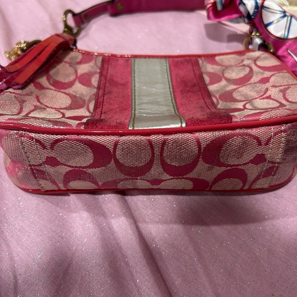 Coach Handbags - Coach Pink and Silver Shoulder Bag